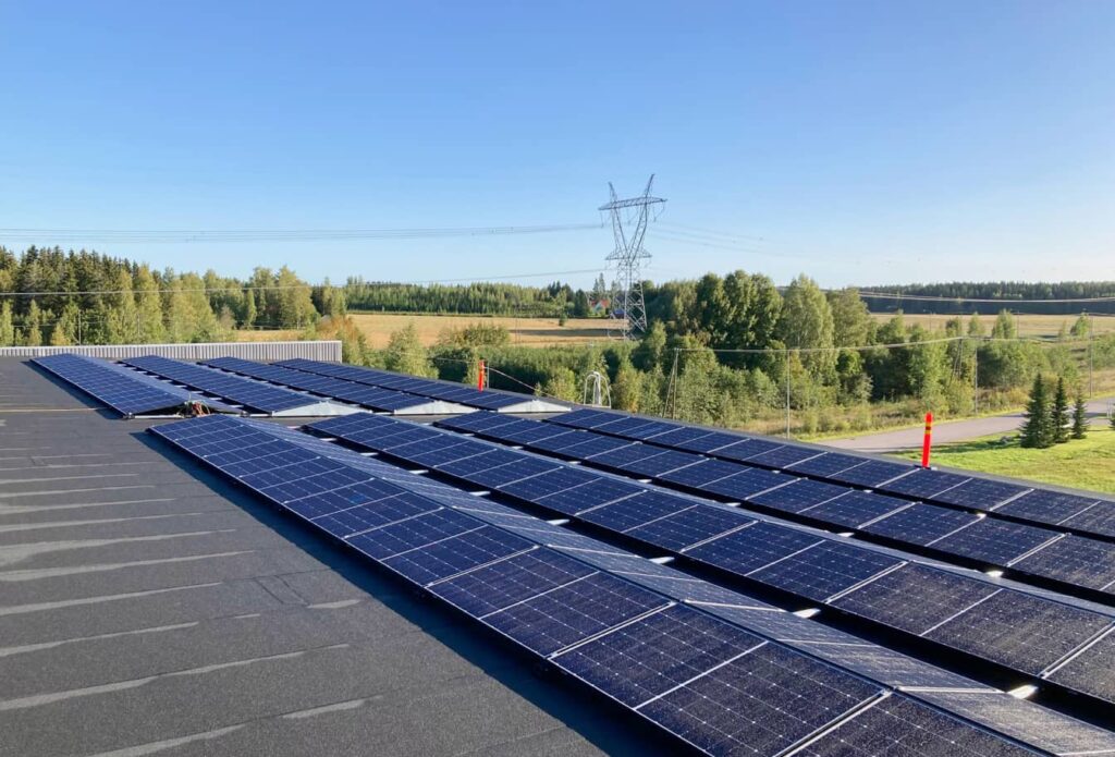 Solar panels on a roof